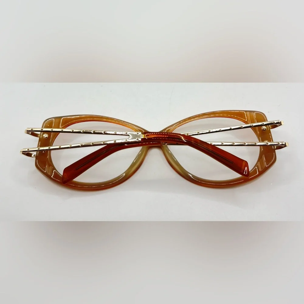 S582 Brown Oval Sunglasses Frames Only